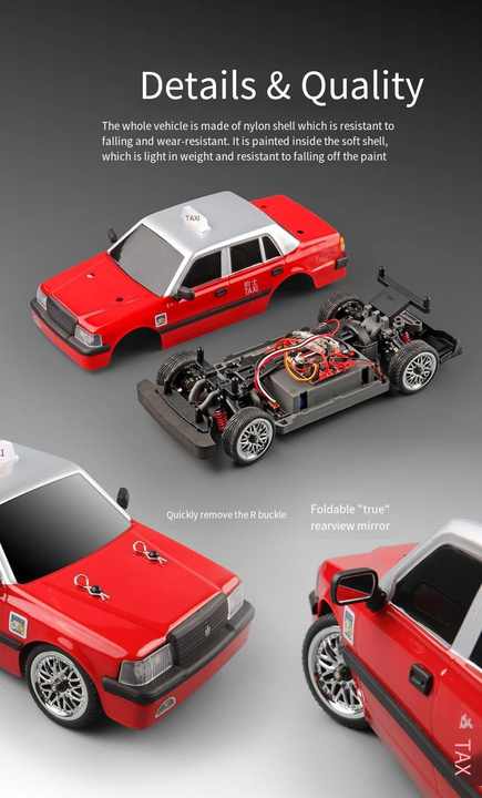 MNRC MN38 Taxi 1:16 RTR 2.4G RWD Drift RC Car w/ GYRO and LED Lights