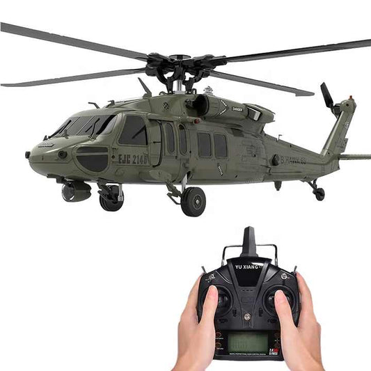 High Simulation Black Hawk UH60 2.4G RC Helicopter YXZRC F09 with Dual Brushless Motors and CNC Rotor Head for Stable 3D Flight - QYBE