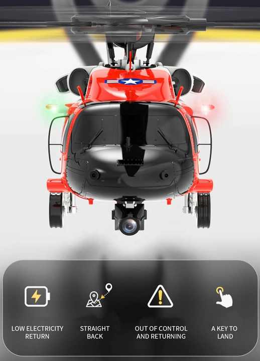 YXZNRC F09S UH60 1/47 Scale Heli Copter 2.4Ghz Flybarless RC Helicopter Toy RTF With GPS Gyroscope 3D 6G System 5.8G - QYBE