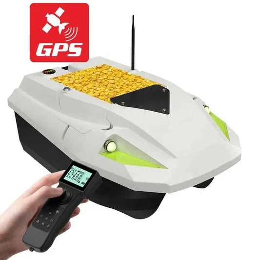 Long Distance Remote Control Fishing ABS RC Bait Boat 12V With Dual 15600mAh Batteries 2kg Load ABS Build and LED Night Lights - QYBE